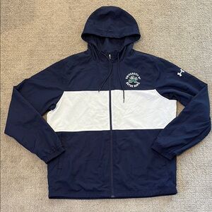 Notre Dame Under Armour Men's Jacket in Dark Blue and White
